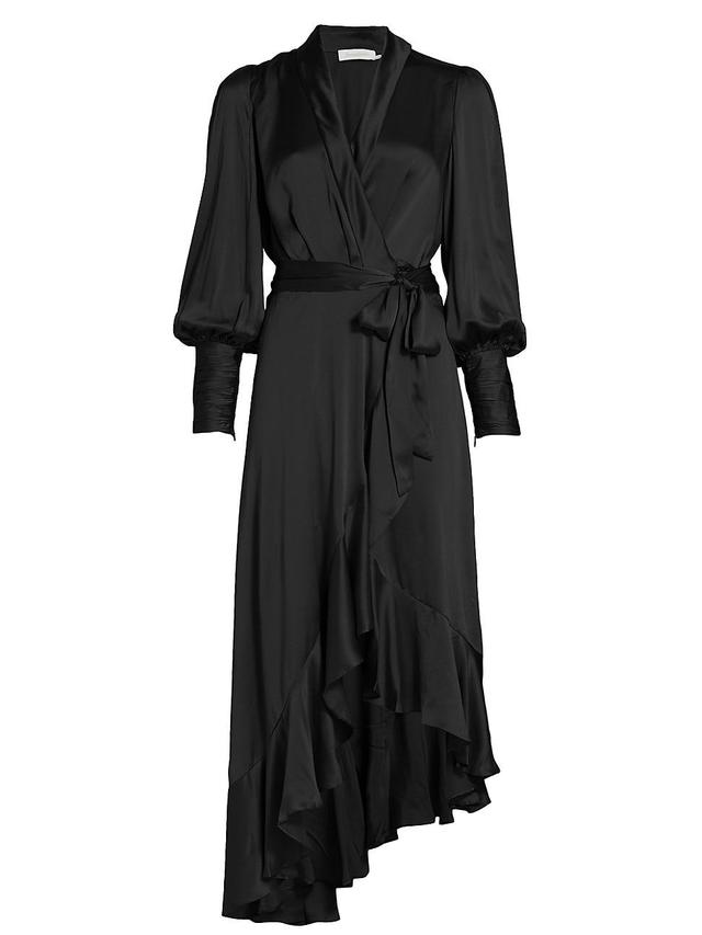 Womens Silk Wrap Midi-Dress Product Image