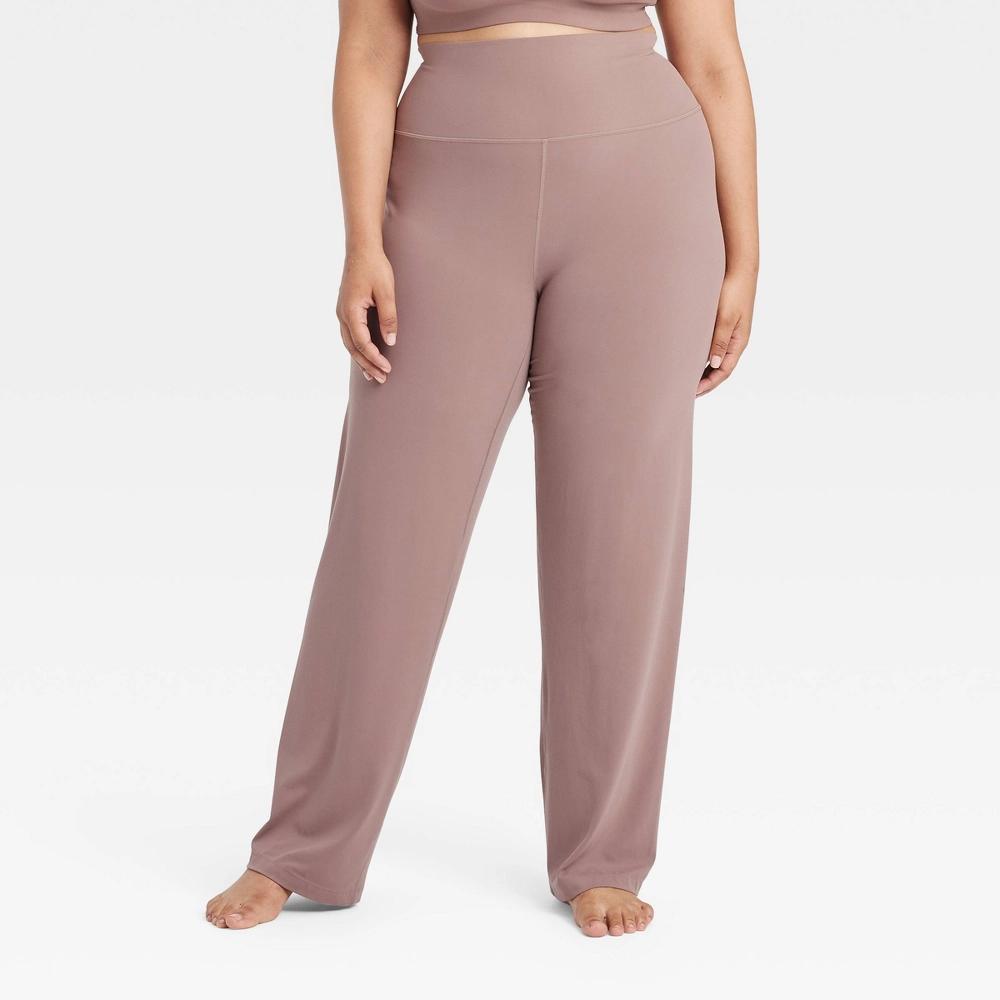 Women's Everyday Soft High-Rise Straight Leg Pants - All In Motion™ Light Brown 2X Product Image