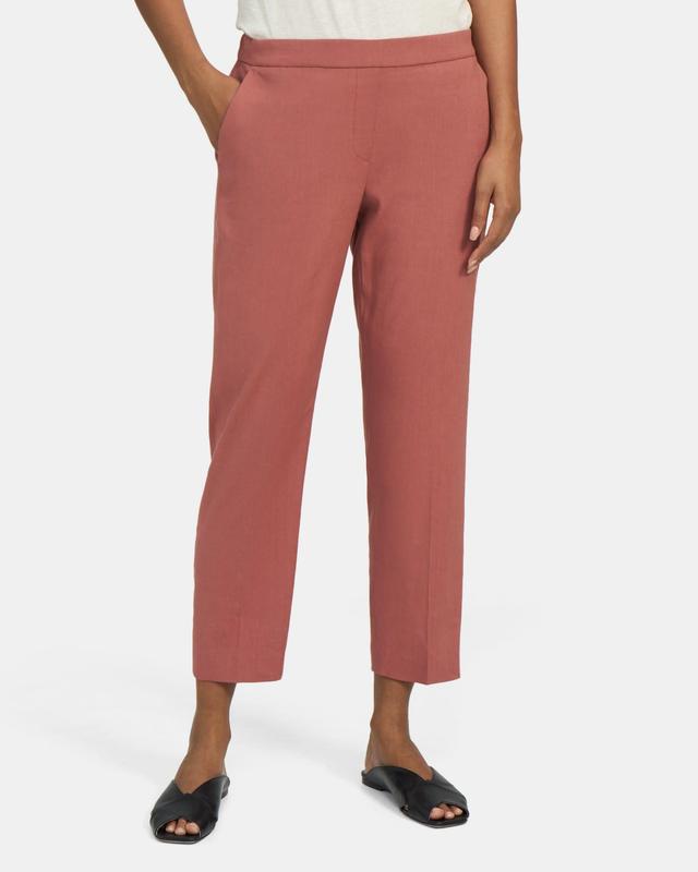 Slim Cropped Pull-On Pant in Linen Product Image