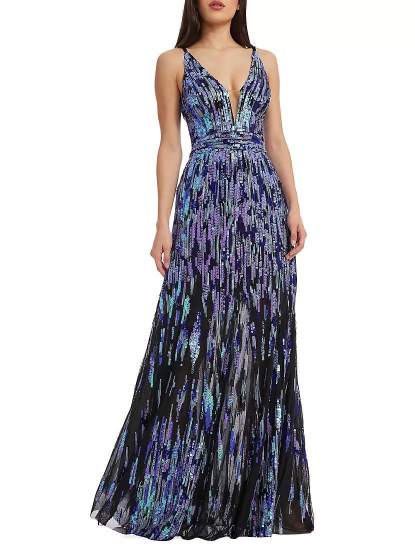 Samira Fit-&-Flare Sequin Gown Product Image