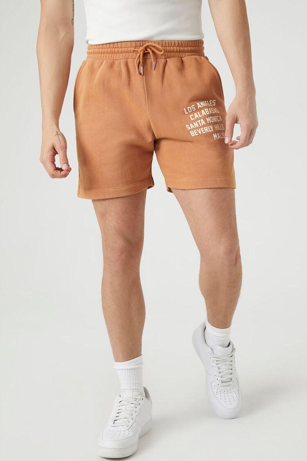 Los Angeles Graphic Drawstring Shorts | Forever 21 Product Image