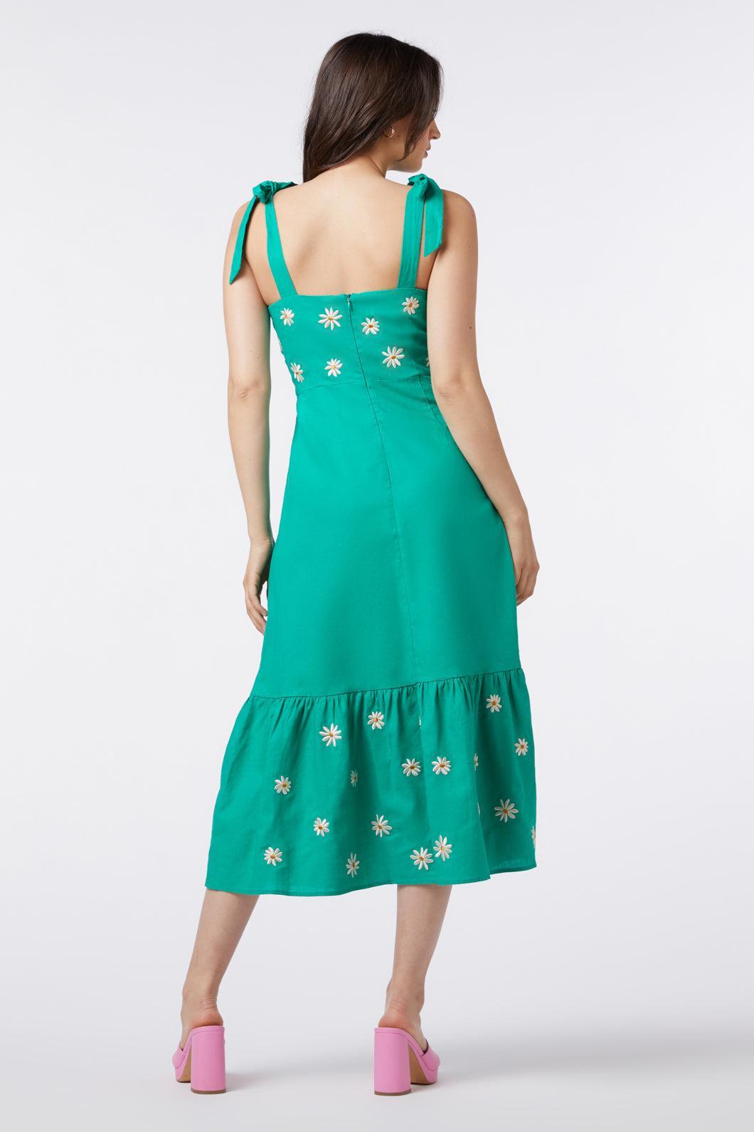 Pattie Embroidered Midi Dress Product Image