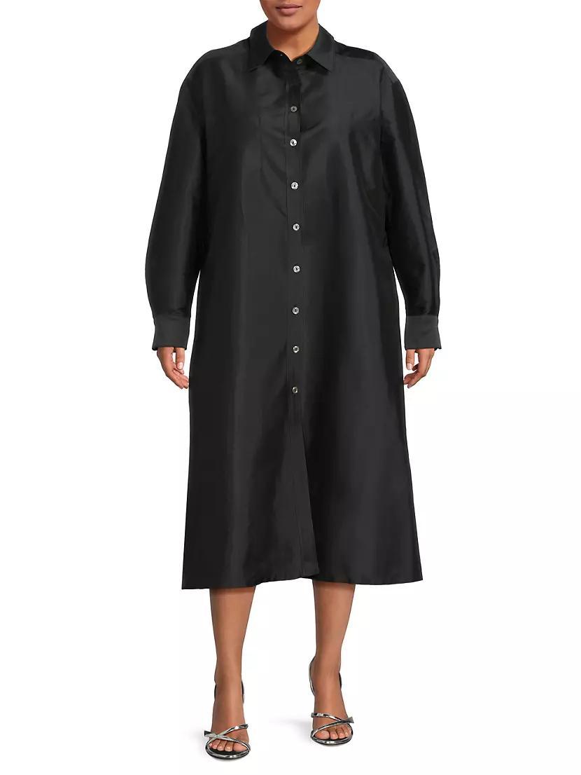 Plus Dupioni Cotton Shirtdress Product Image