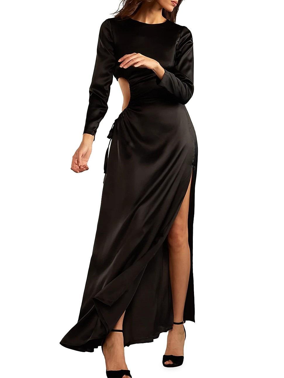 Womens Silk Cut-Out Maxi Dress Product Image