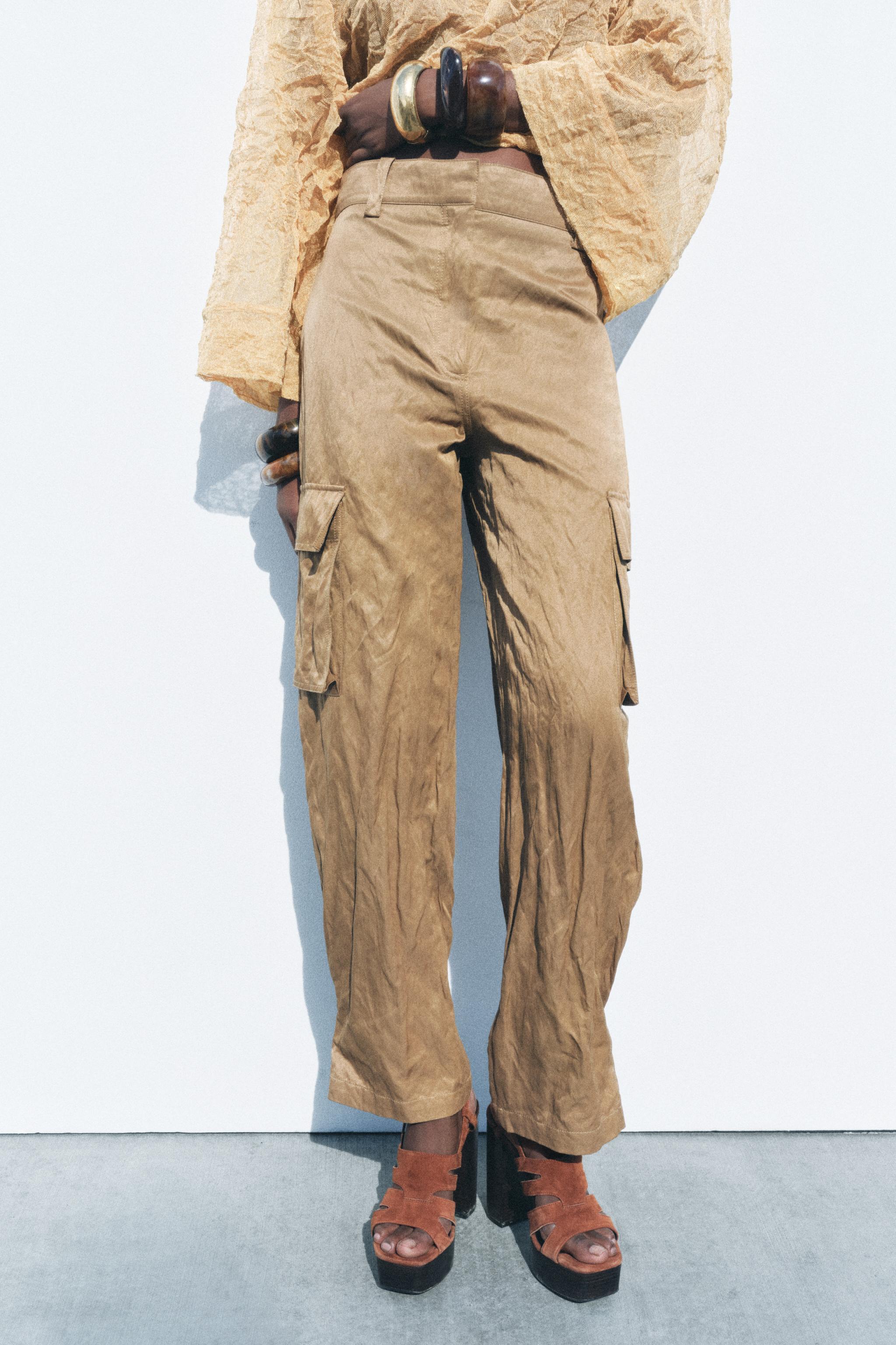 WRINKLED CARGO PANTS ZW COLLECTION Product Image