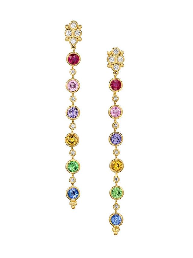 Womens 18K Yellow Gold & Multi-Gemstone Drop Earrings Product Image