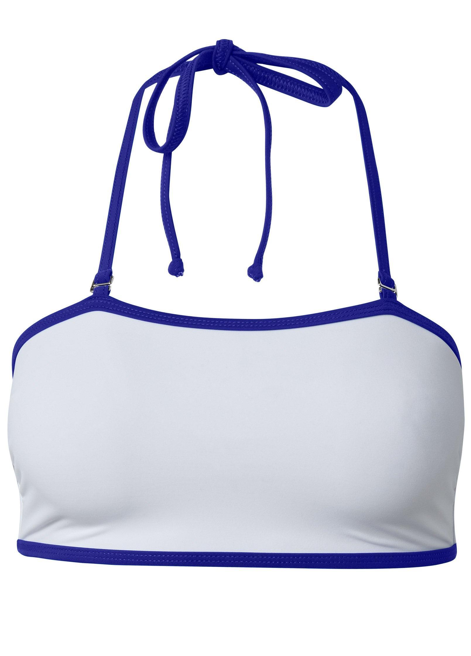 Bandeau Lace-Up Top - White,Cobalt Blue,Black Beauty Product Image