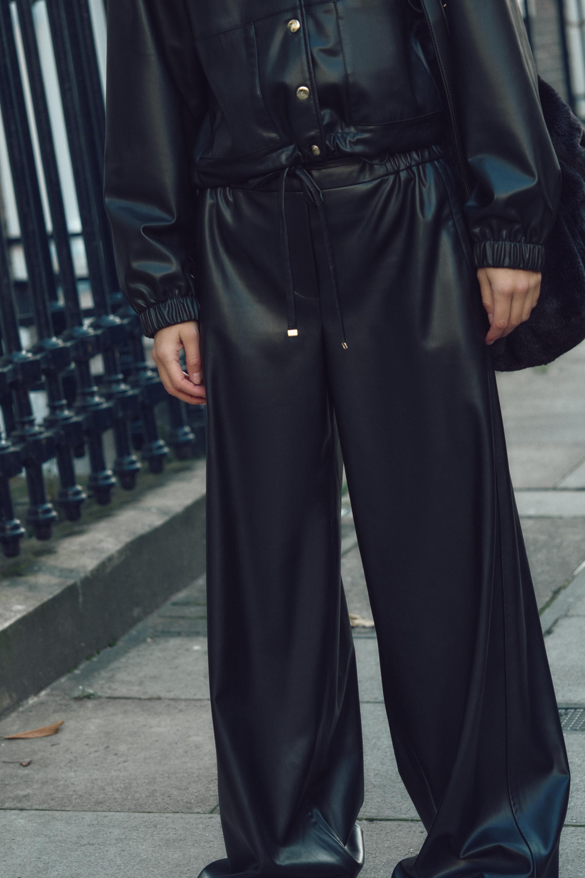 FAUX LEATHER WIDE LEG PANTS product image