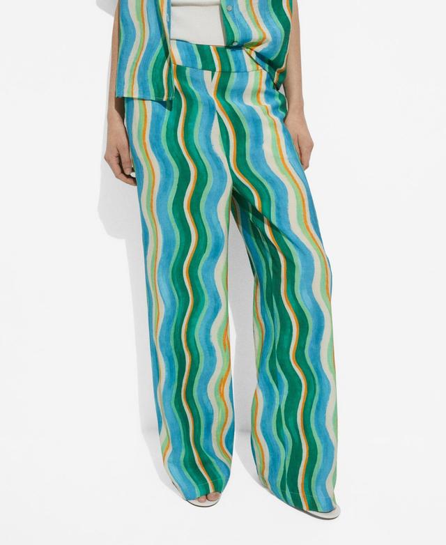 Women's Wide Leg Printed Pants Product Image