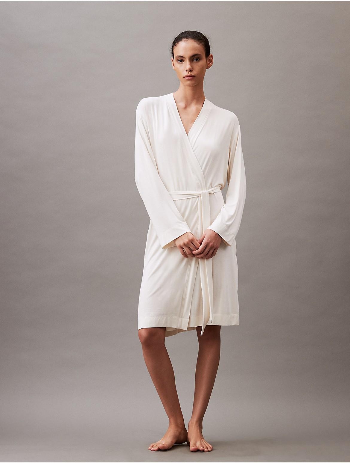 Calvin Klein Womens Ultra Light Lounge Robe - Black - XS-S Product Image