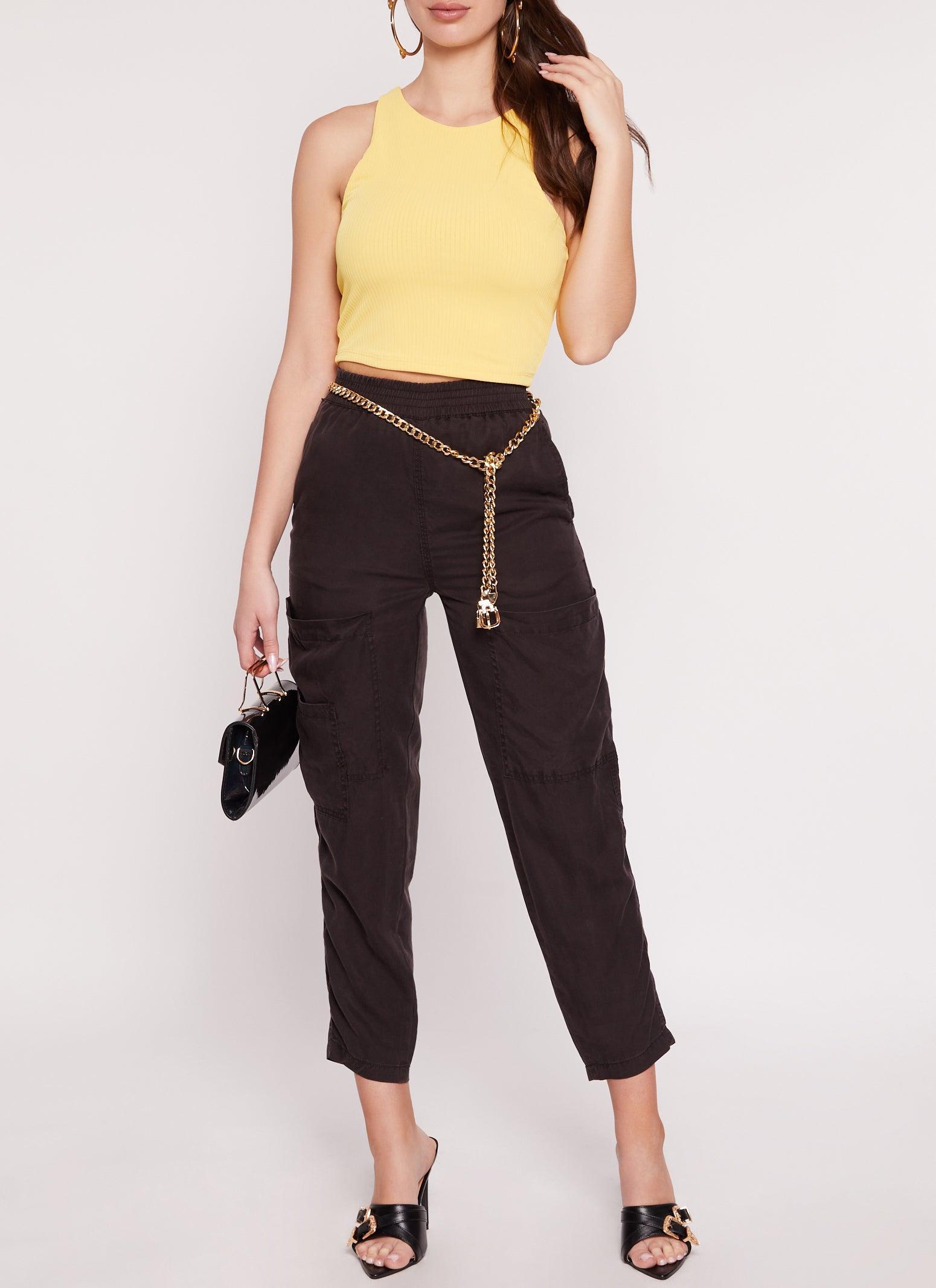 Womens High Waist Pull On Cargo Pants product image