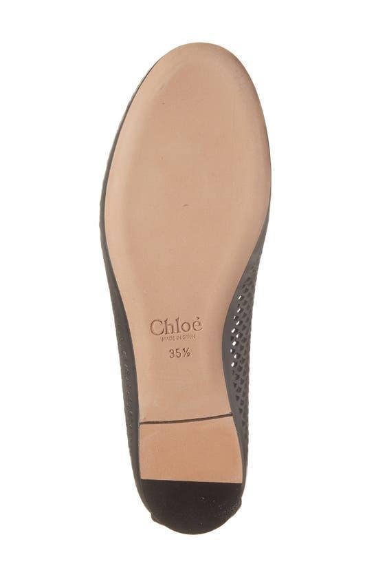 CHLOÉ Marcie Leather Ballerina Flats In Black Product Image