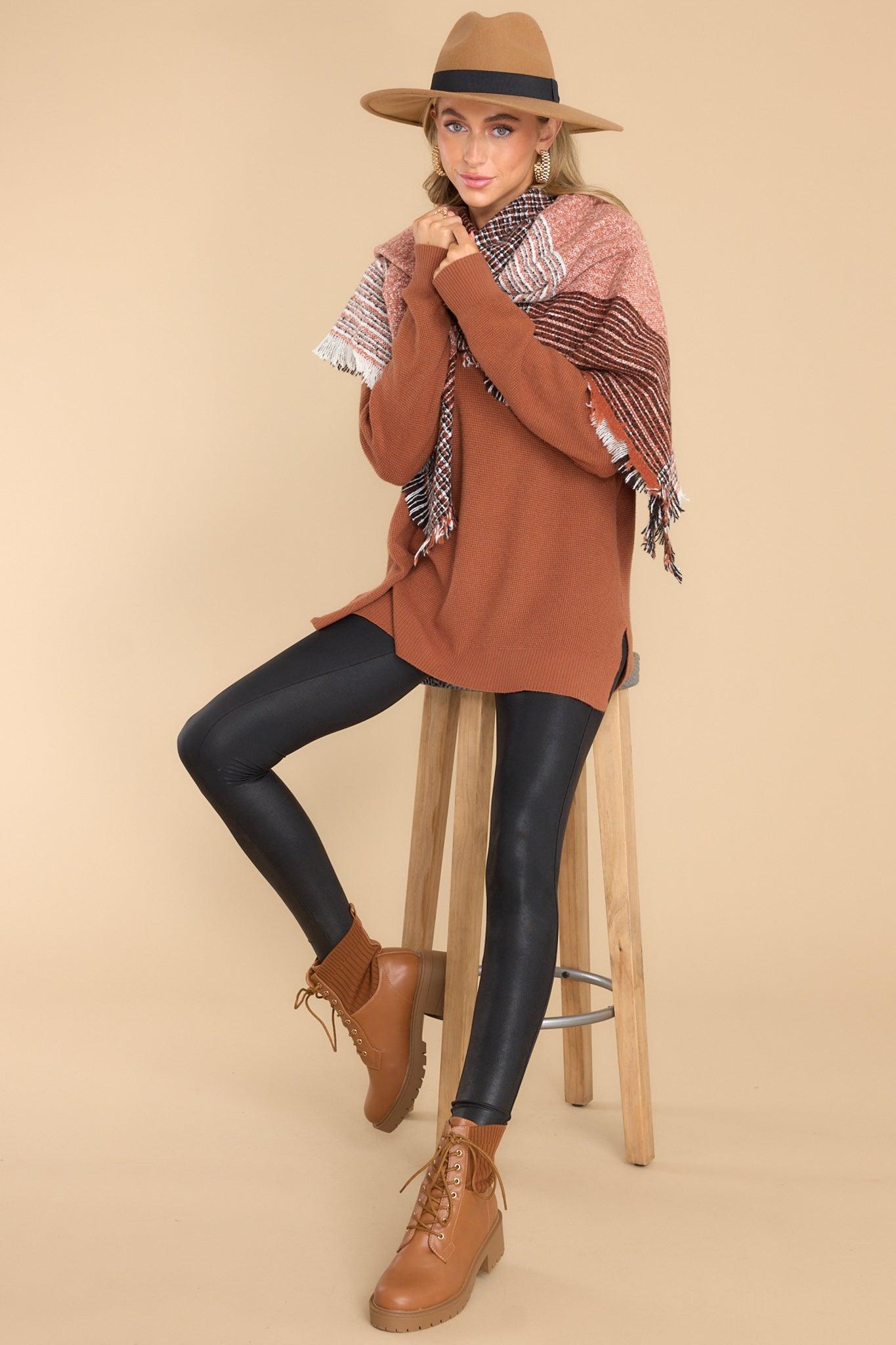 Breath Of Freshness Rust Brown Sweater Product Image