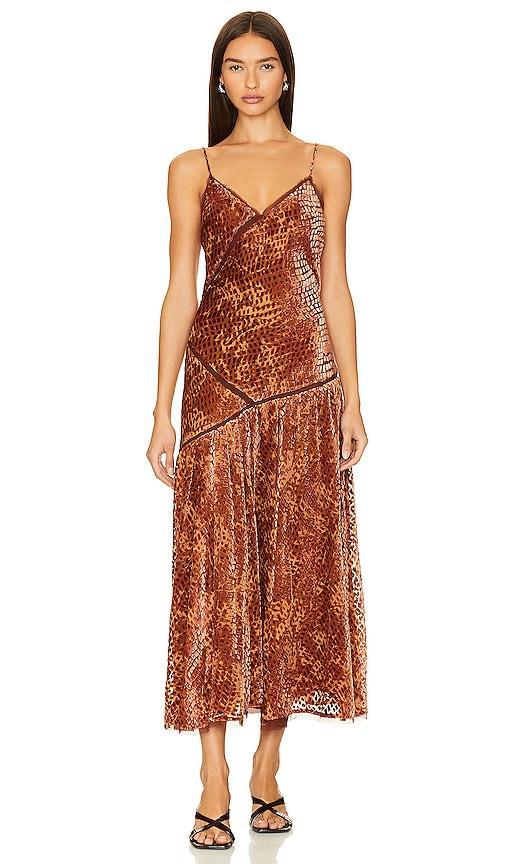 Womens Elodie Velvet Devore Midi-Dress Product Image