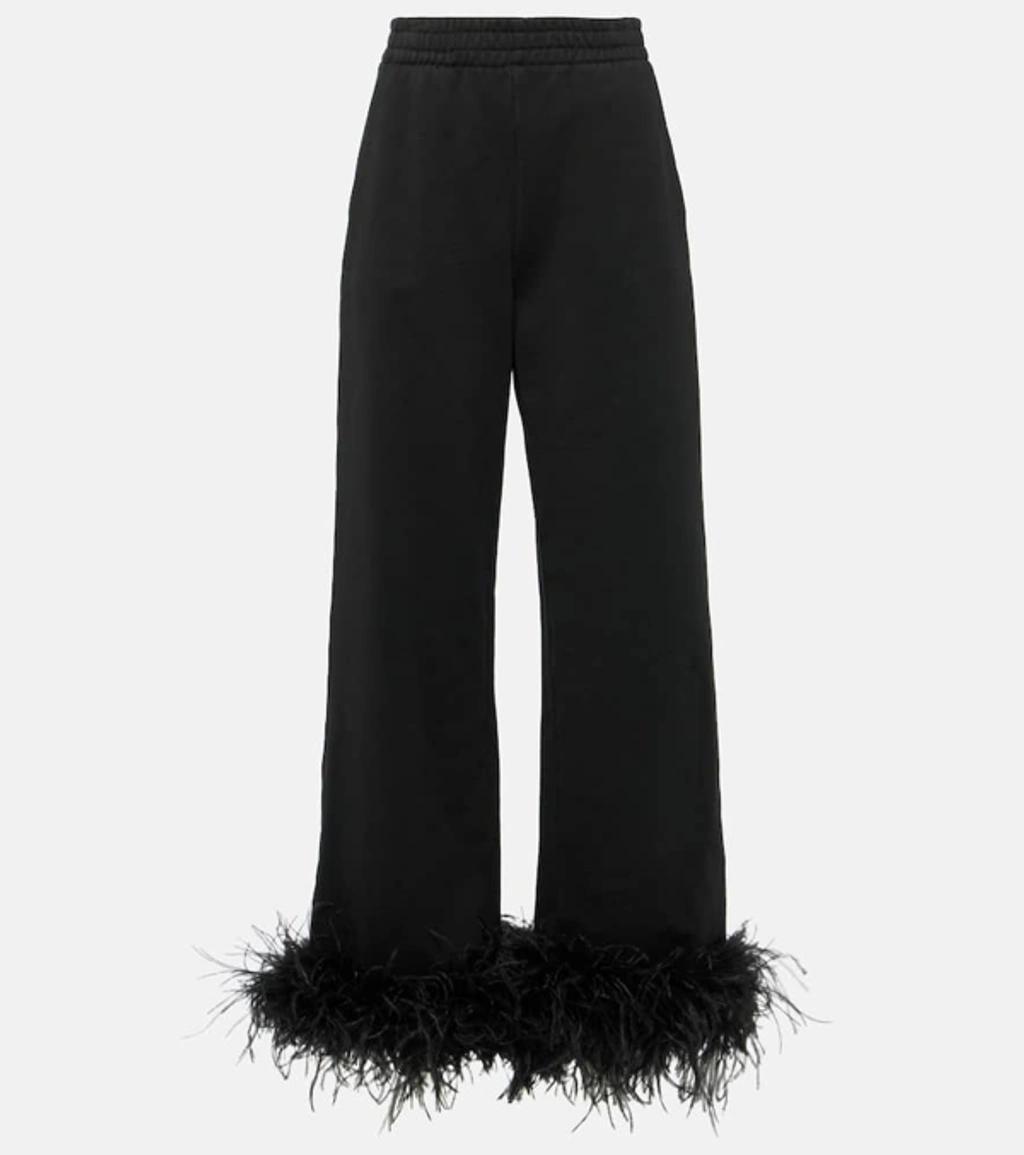 Feather Cuffs Track Pants In Black Product Image