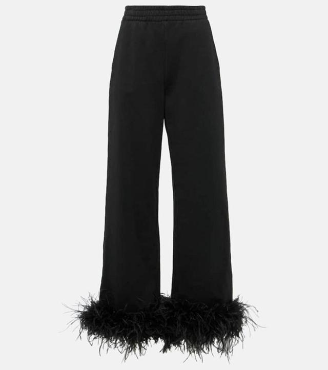 Feather Cuffs Track Pants In Black Product Image