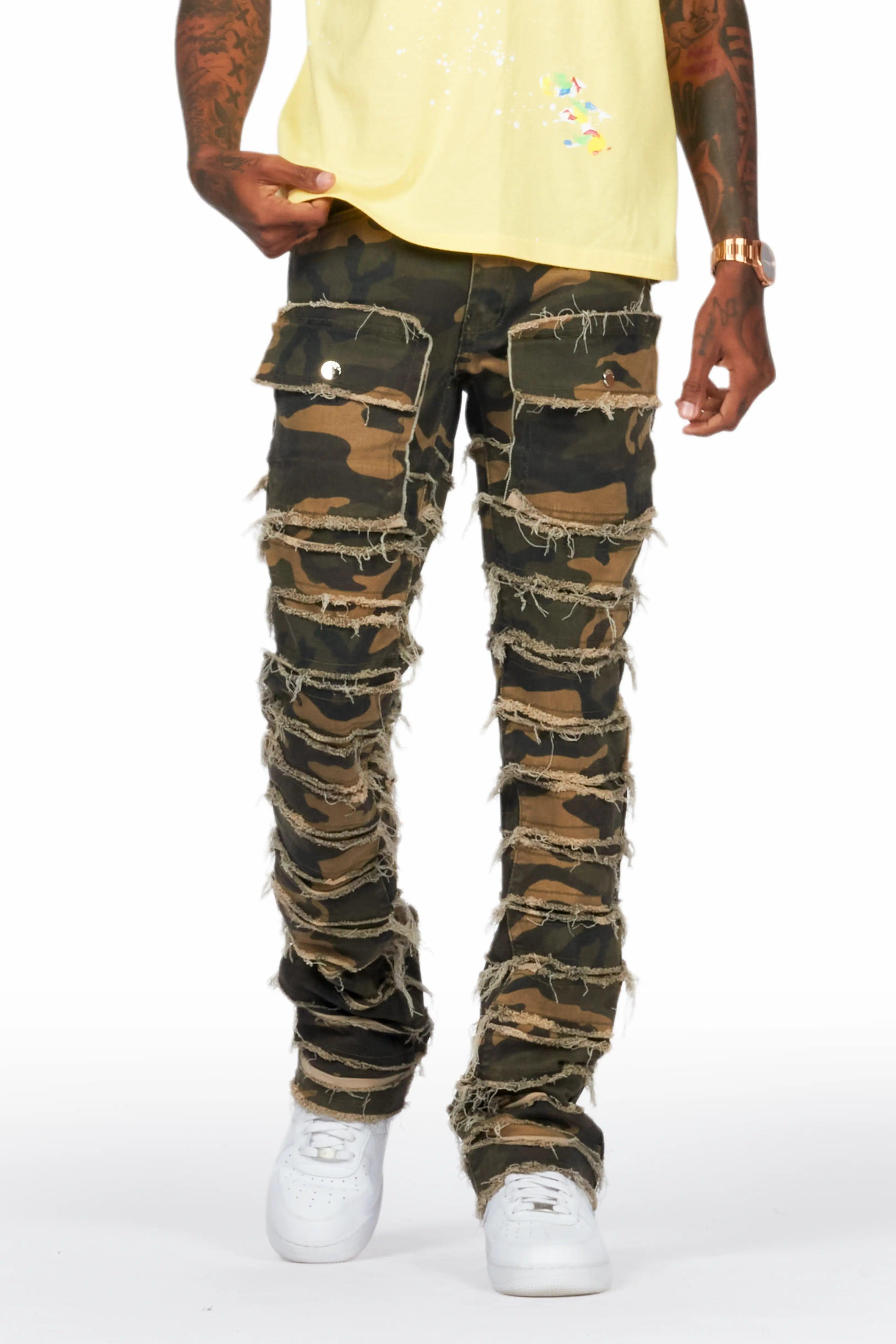 Kinby Camo Stacked Flare Jean Male Product Image