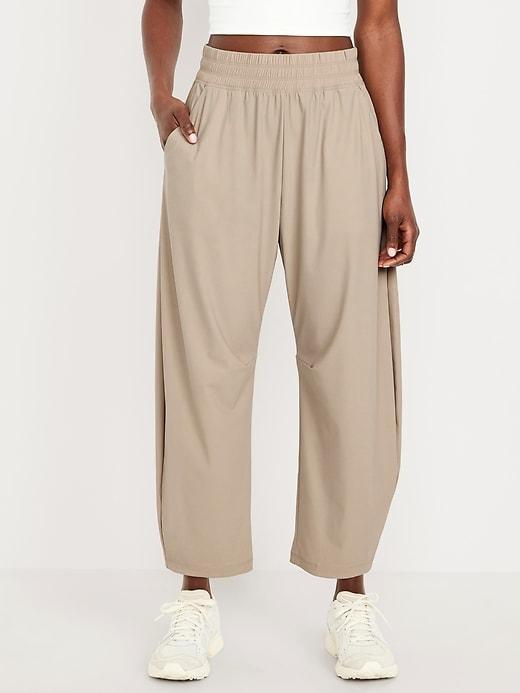 High-Waisted SleekTech Barrel Ankle Pants Product Image