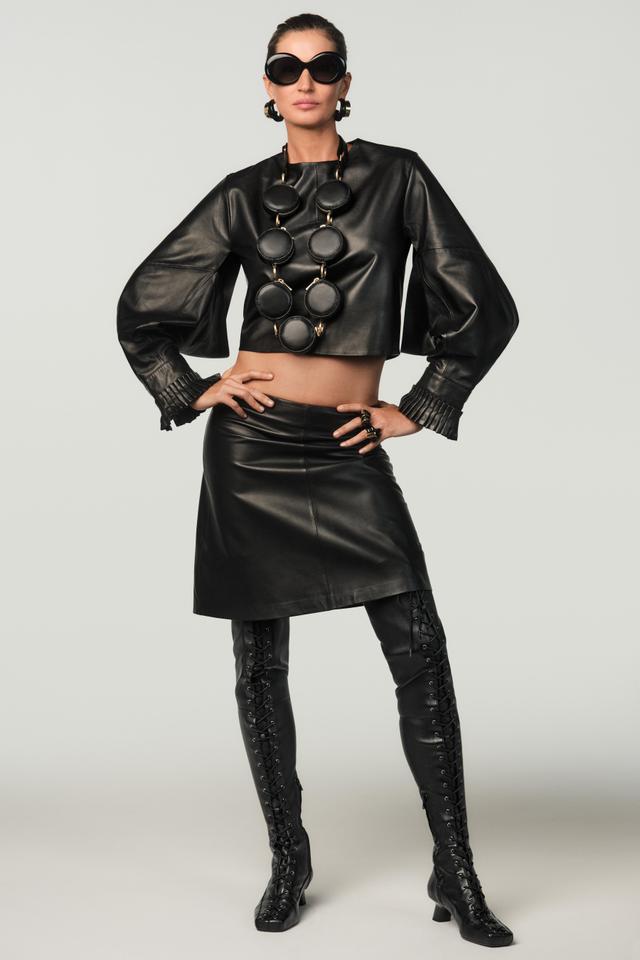 LEATHER MINI SKIRT X STEFANO PILATI Product Image