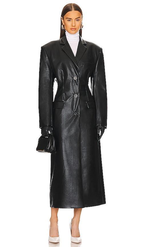 Helsa Waterbased Faux Leather Long Coat Size XXS. Product Image