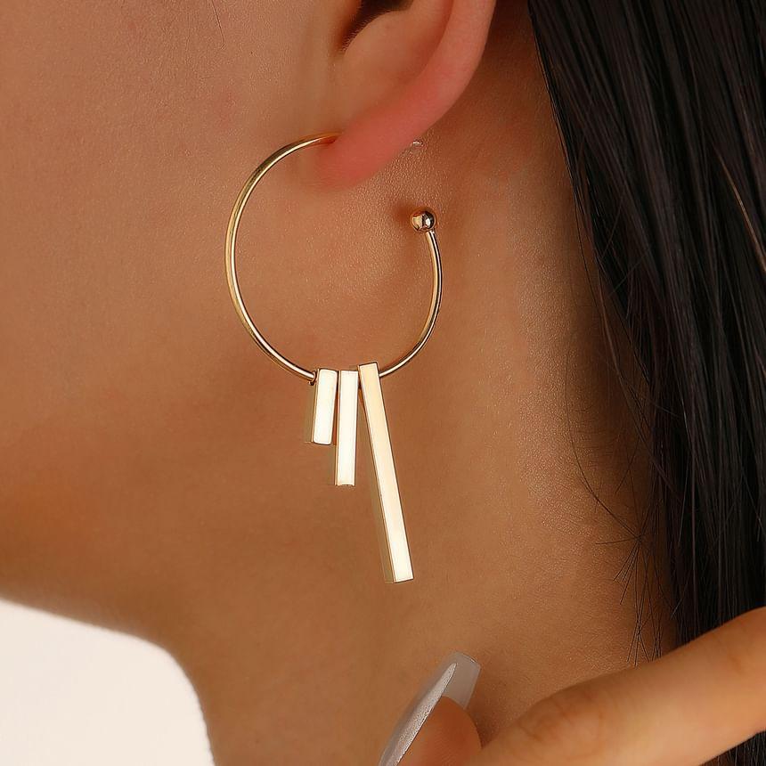 Bar Alloy Open Hoop Earring Product Image