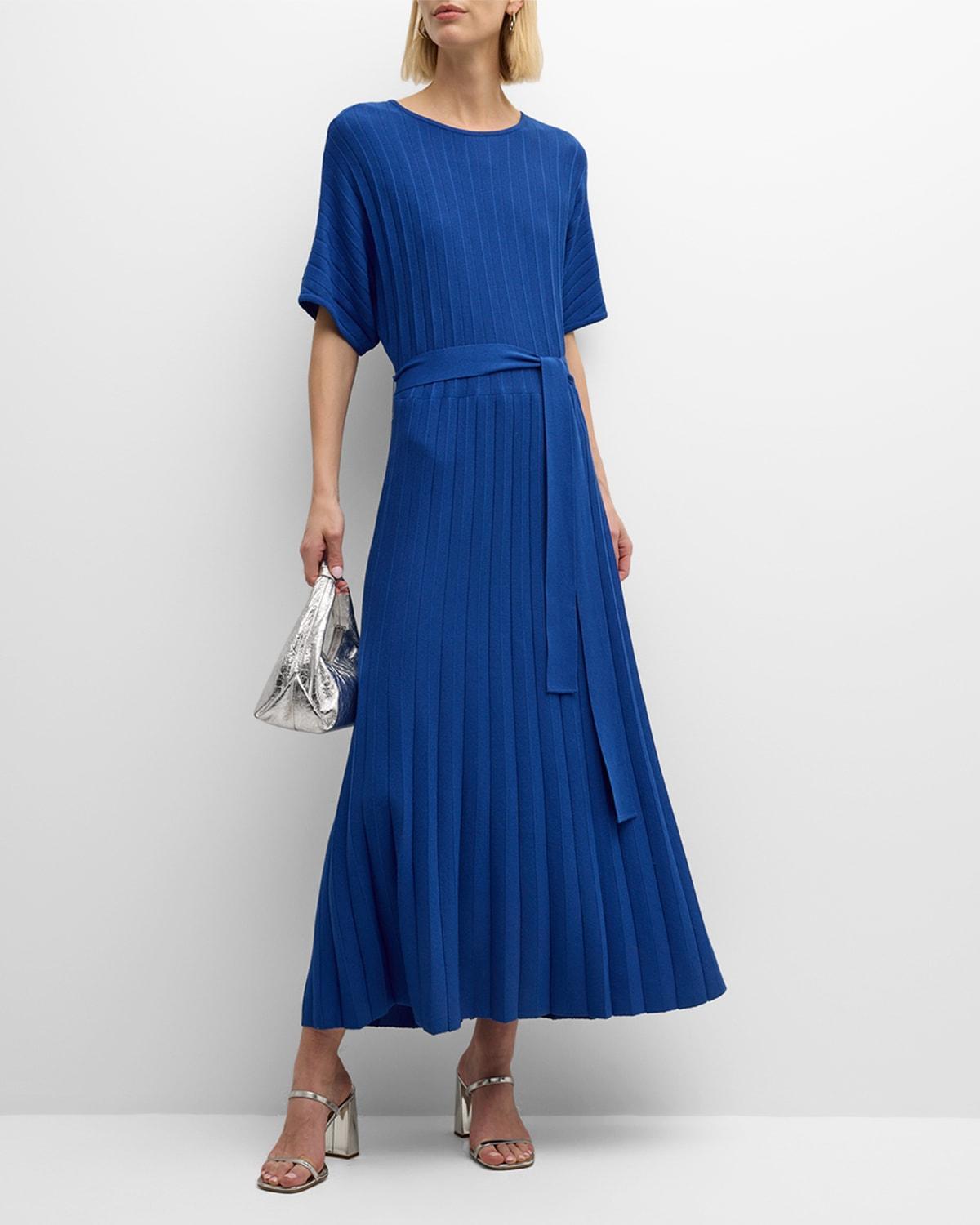 Womens Rib-Knit Belted Maxi Dress Product Image