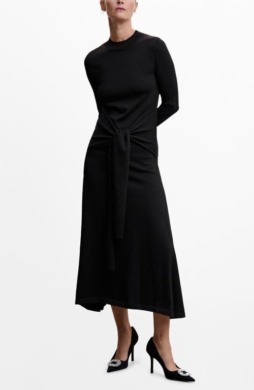 MANGO Bow Front Long Sleeve Sweater Dress Product Image