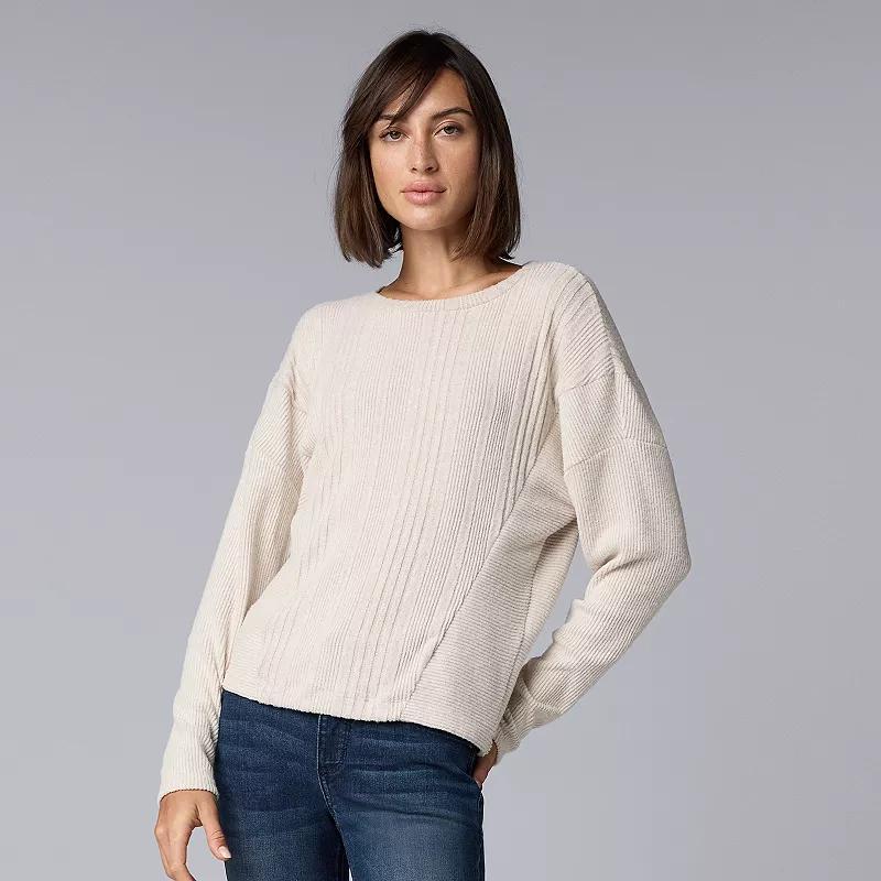 Womens Simply Vera Vera Wang Dolman Rib Knit Top Product Image