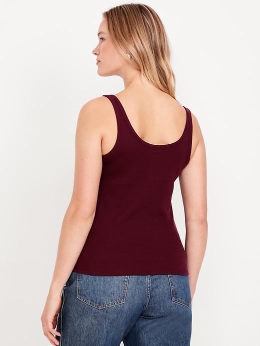 First-Layer Ribbed Scoop-Neck Tank Top Product Image