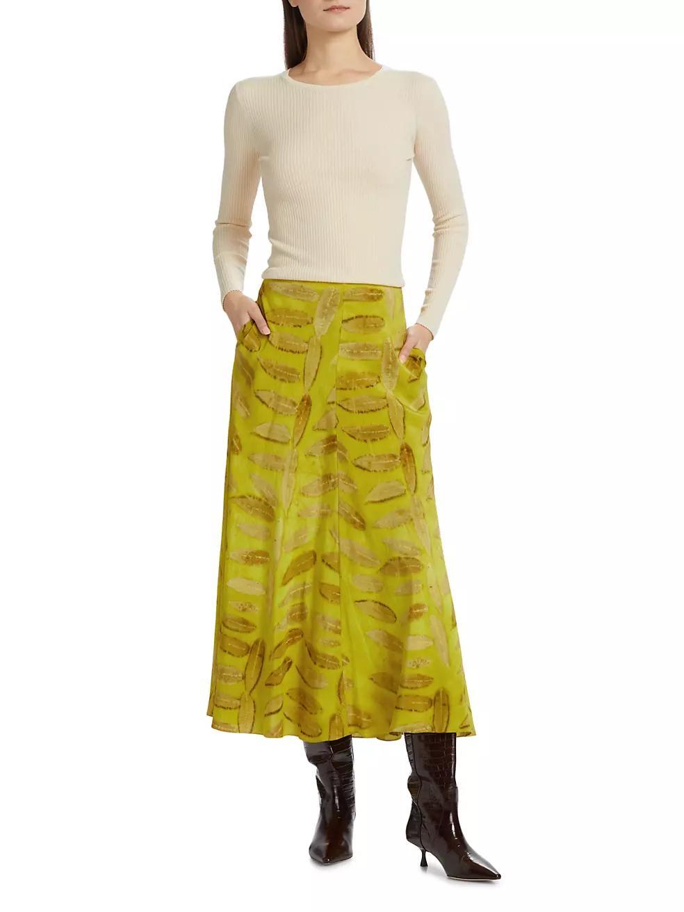 Millie Silk Printed Flare Midi-Skirt Product Image