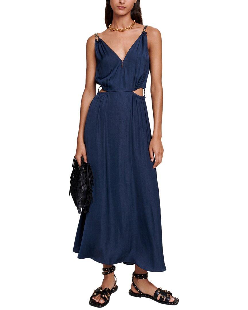 MAJE Rune Maxi Dress In Blue Product Image