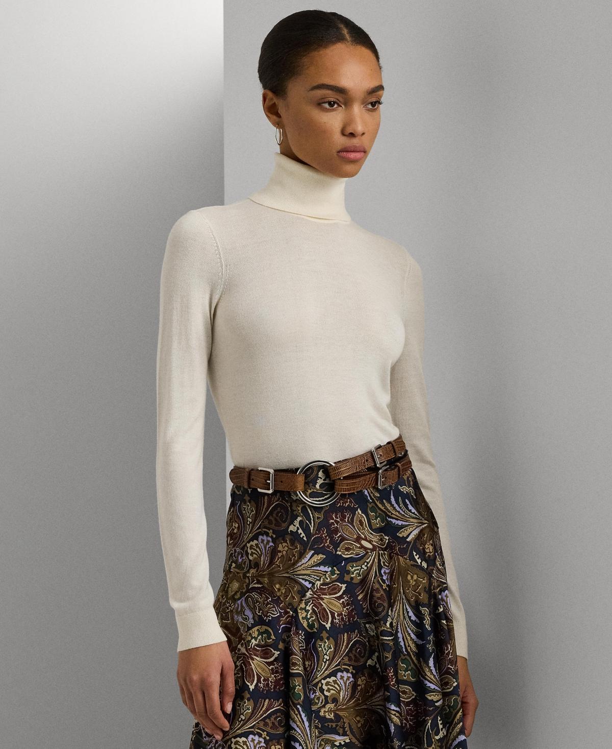 Lauren Ralph Lauren Womens Silk-Blend Turtleneck Sweater Product Image