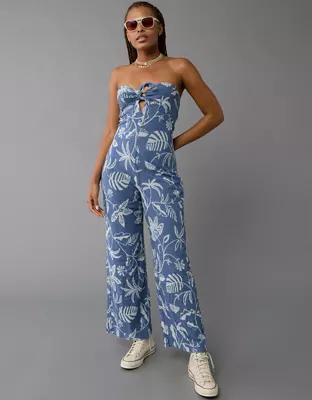 AE Tie Front Strapless Jumpsuit Product Image