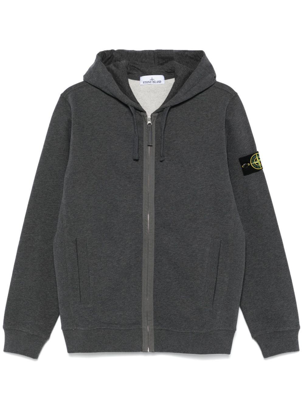 STONE ISLAND Compass-badge Hoodie In Grey Product Image