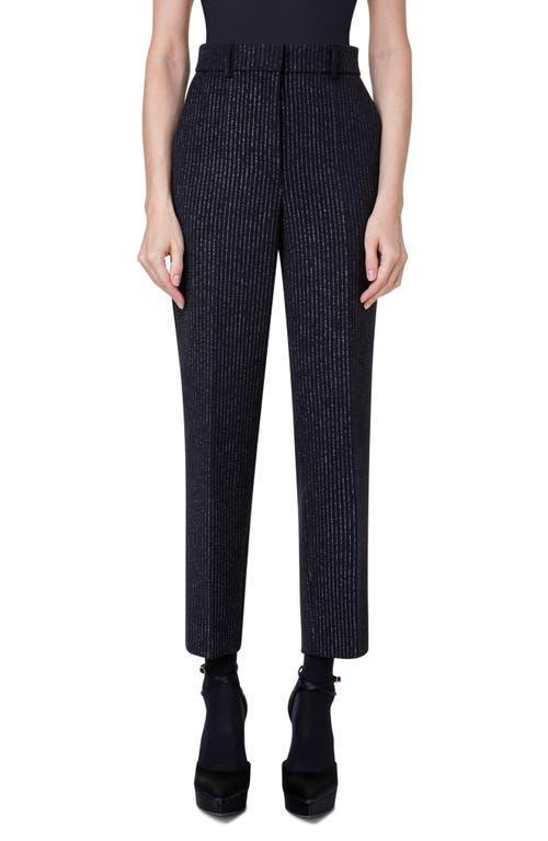 Akris punto Feryn Metallic Pinstripe Ankle Pants Product Image