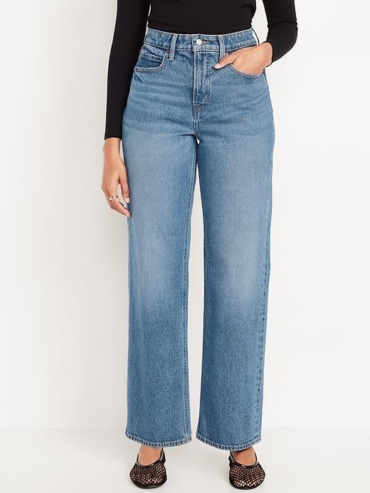 Curvy Extra High-Waisted Sky-Hi Wide-Leg Jeans Product Image