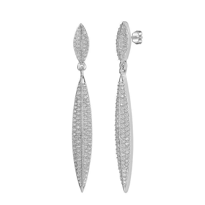 Judy Crowell Sterling Silver Long Marquis CZ Drop Earrings, Womens Product Image