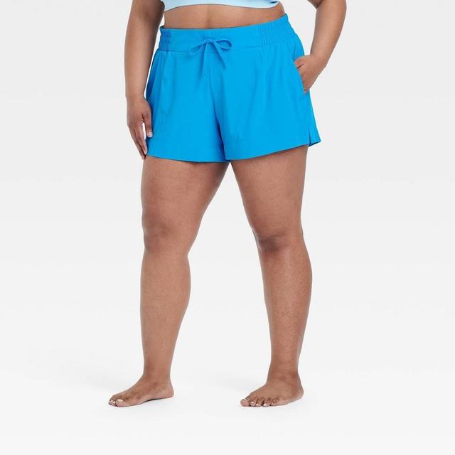 Womens Active Light Mid-Rise Shorts 4 - All In Motion Blue 4X Product Image