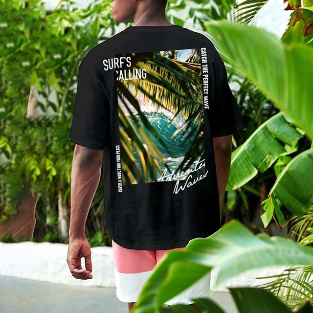 Men's Beach Daysbetter Days Print Cotton Casual T-Shirt Product Image