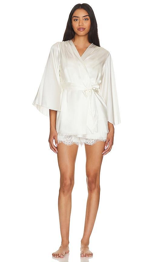 Womens Satin Short Robe Product Image