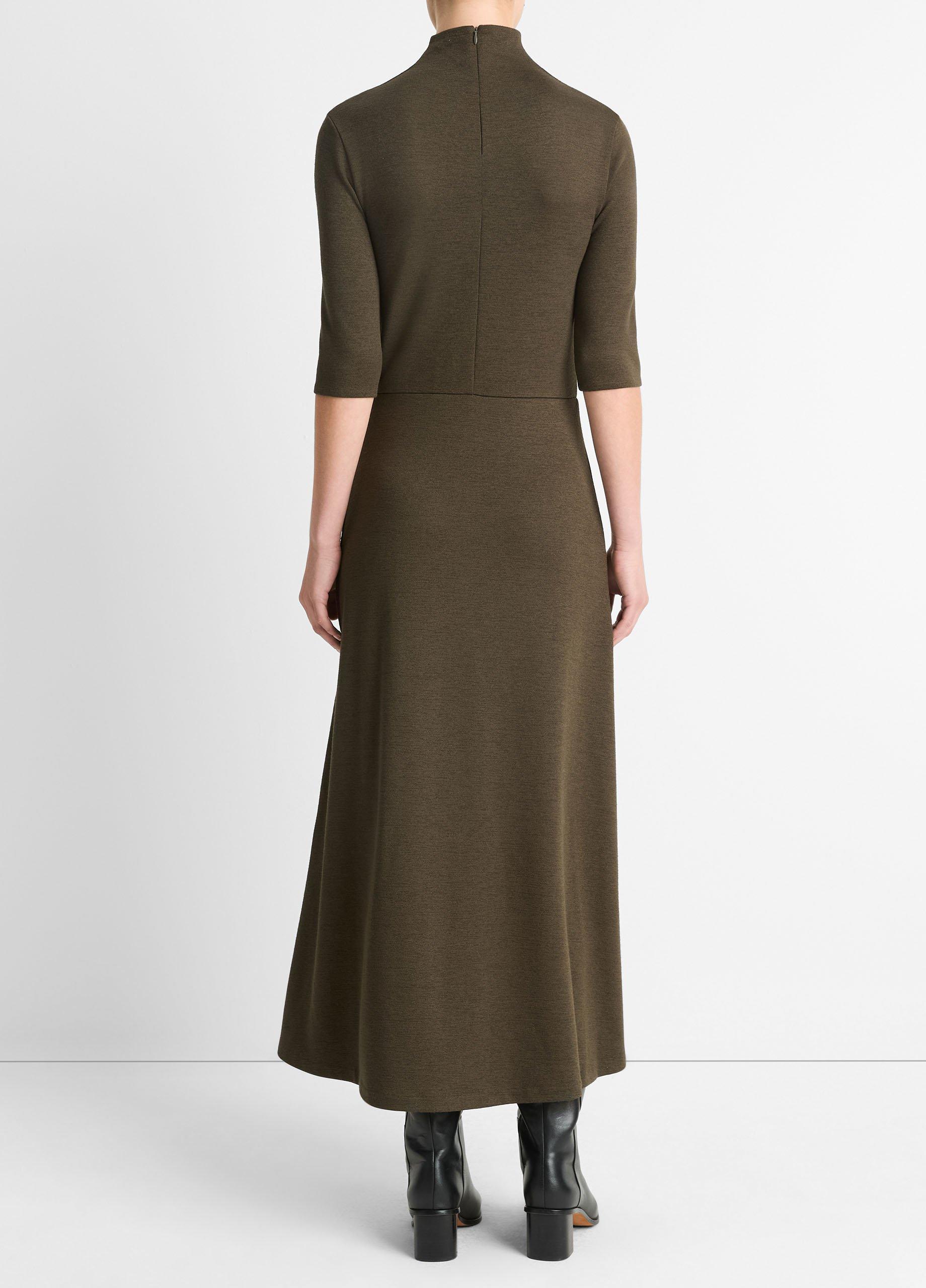 Elbow-Sleeve Turtleneck Dress Product Image