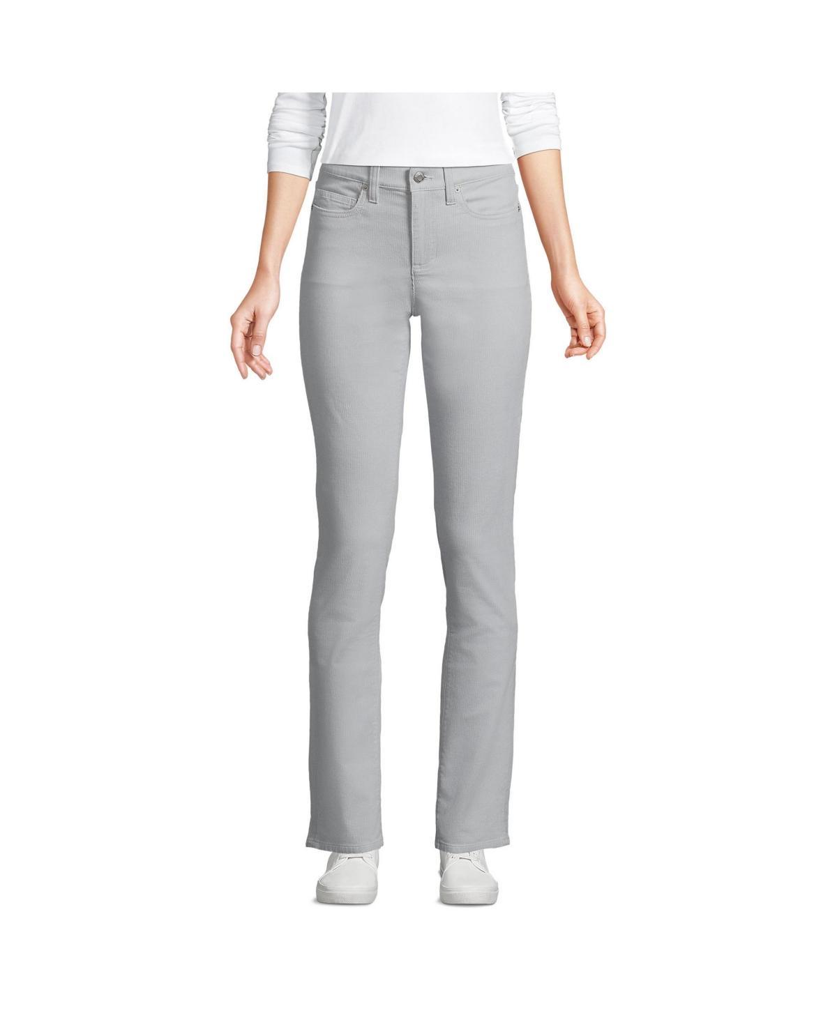 Womens Lands End Mid-Rise Straight Leg Corduroy Pants Light Blue Product Image