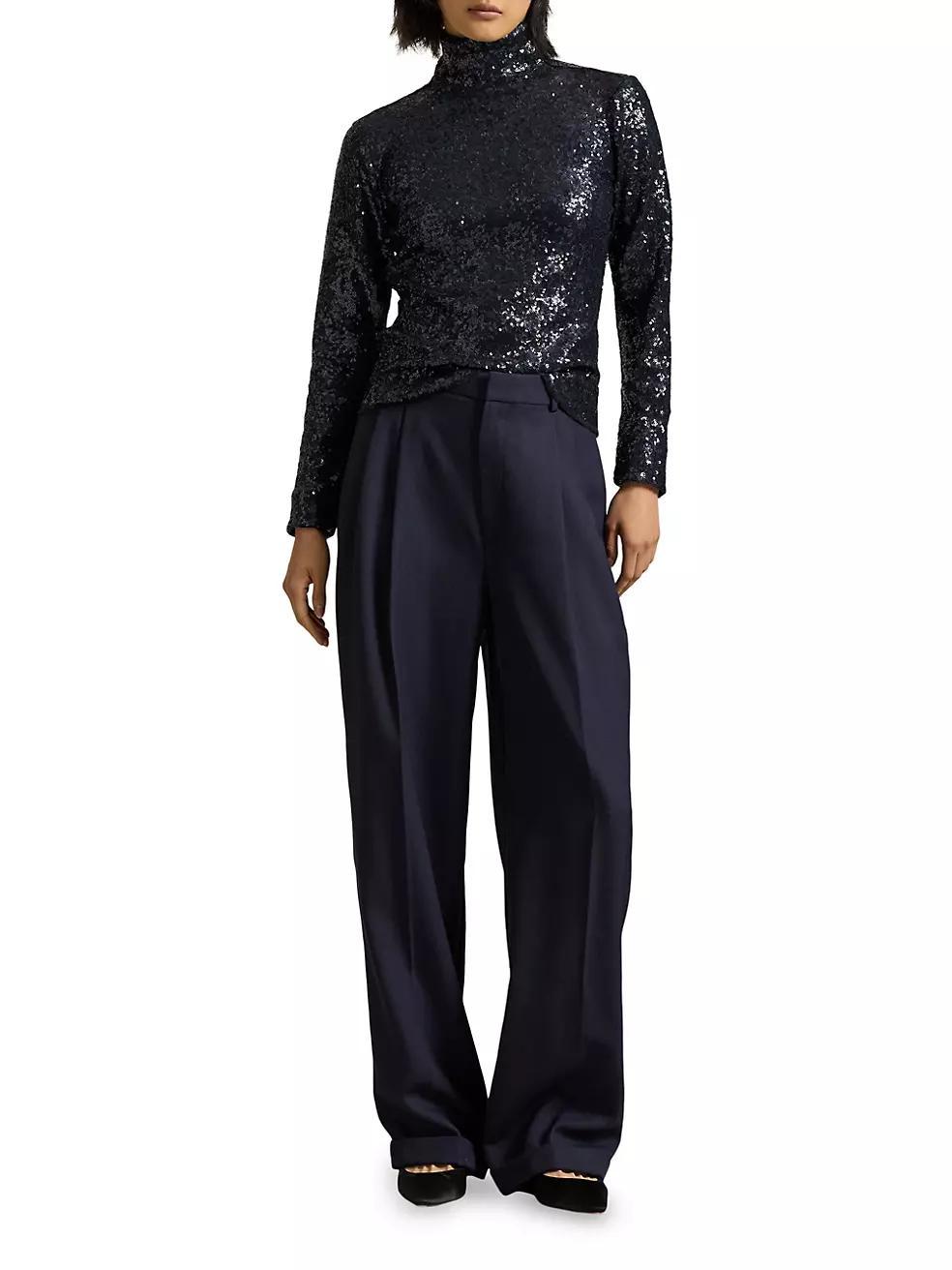 Sequin Mesh Turtleneck Product Image