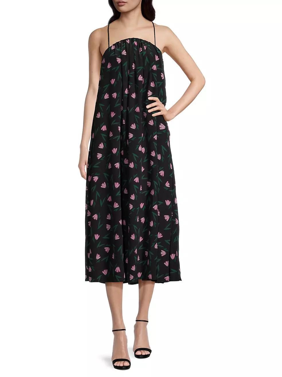 Floral Silk Jersey Midi Dress Product Image