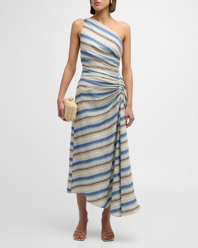 Carolyn Stripe One-Shoulder Maxi Dress Product Image