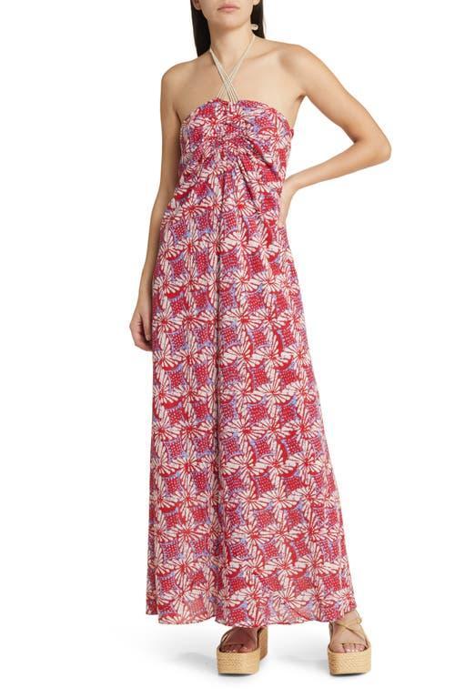 XRENA Maya Floral Halter Neck Cotton Maxi Dress Product Image