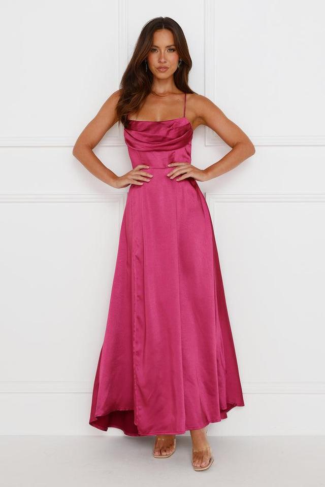 Matilda Satin Maxi Dress Purple Product Image