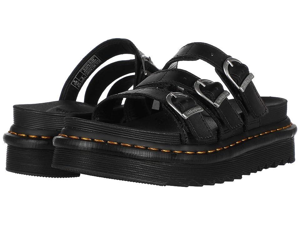 Dr. Martens Womens Blaire Leather Buckle Platform Slide Sandals Product Image