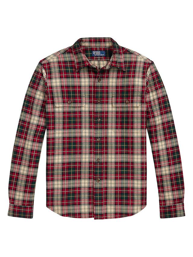 Mens Classic-Fit Plaid Flannel Workshirt Product Image