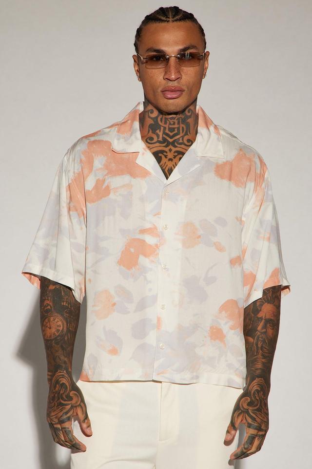 Rising Button Up Shirt - Off  White/combo Product Image